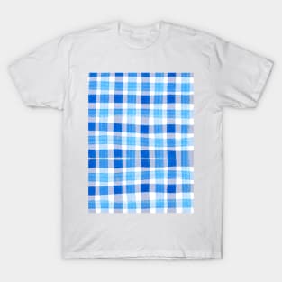 Blue and white gingham pattern T-Shirt